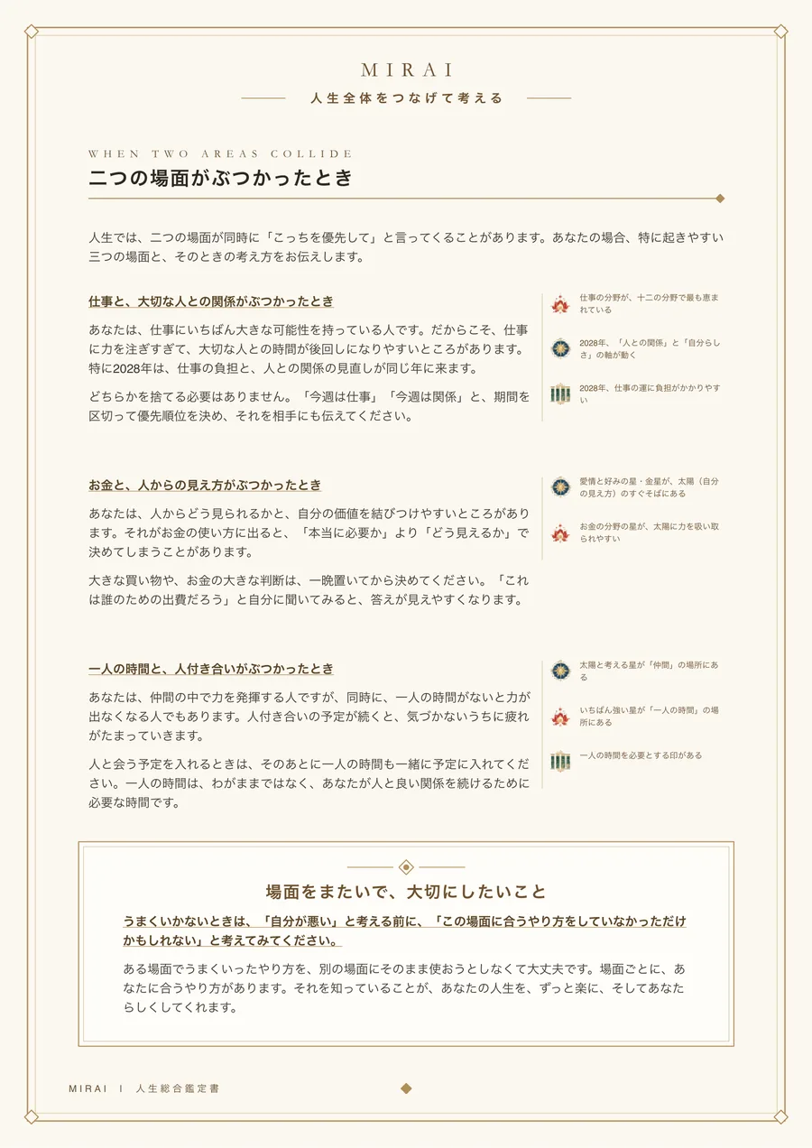 MIRAI 人生総合鑑定書 サンプル 13ページ目